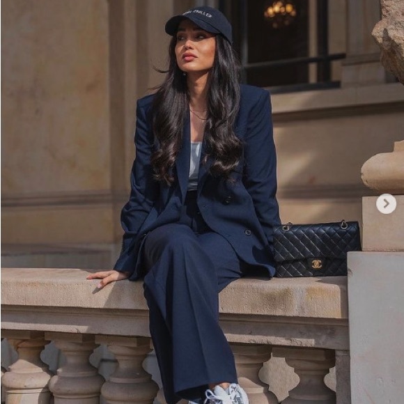Jackets & Blazers - ZARA WOMAN TAILORED SET DOUBLE BREASTED BLAZER JACKET + PANTS NAVY BLUE